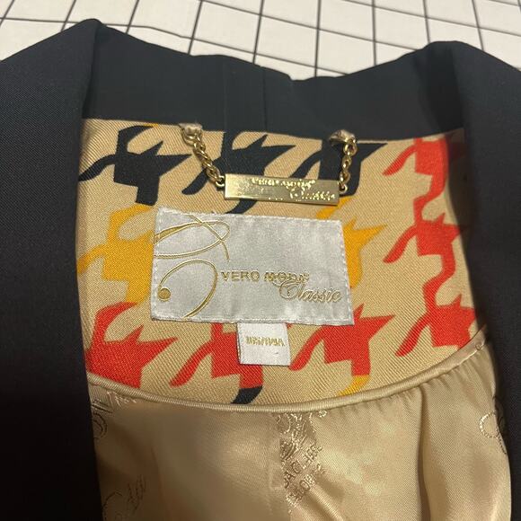 NWOT Vintage Anglo 3/4 Tuxedo Blazer Houndstooth Sz S-M - Picture 4 of 9